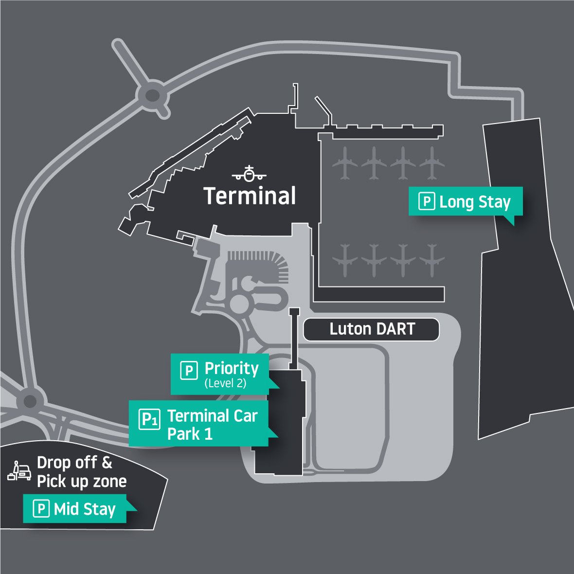 London Luton Airport Parking Map