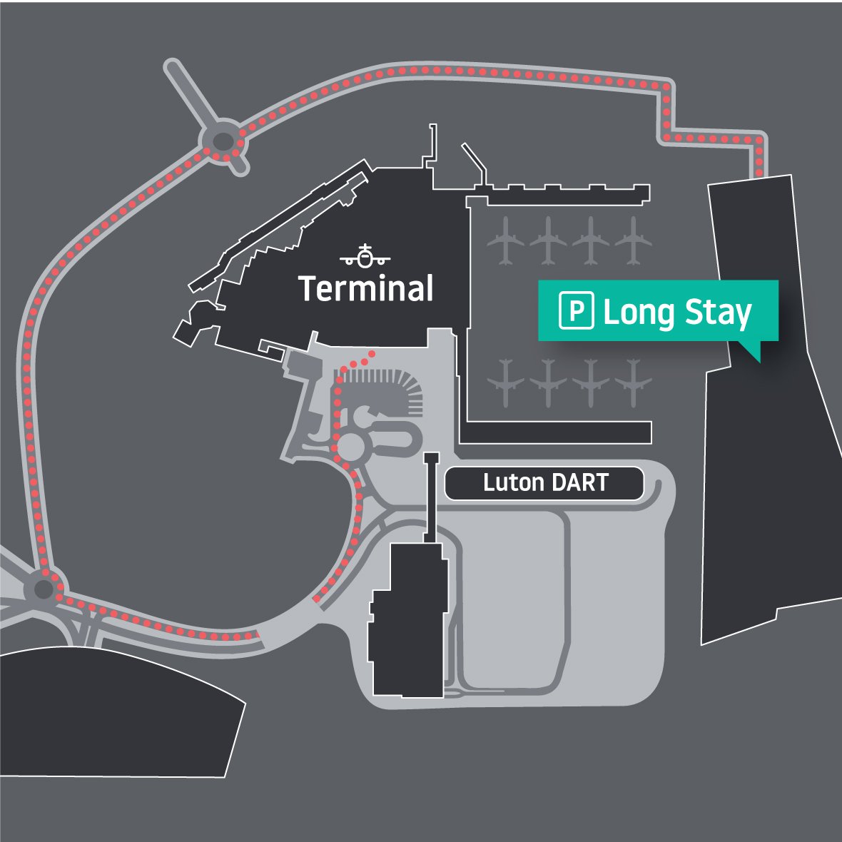 Long stay car park map