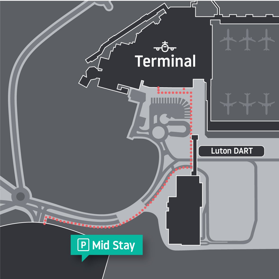 Map of Mid Stay car park