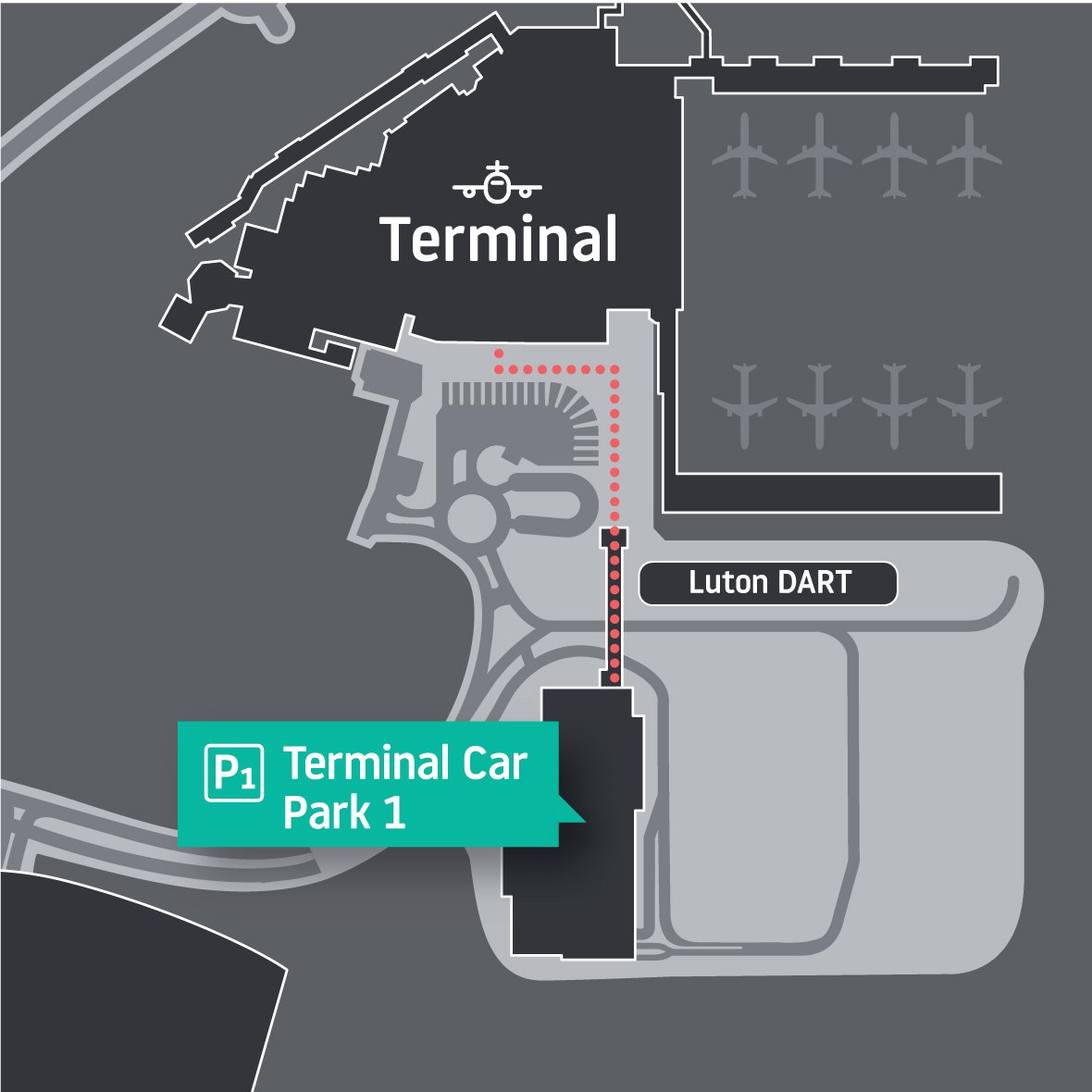 Map of Terminal Car Park 1