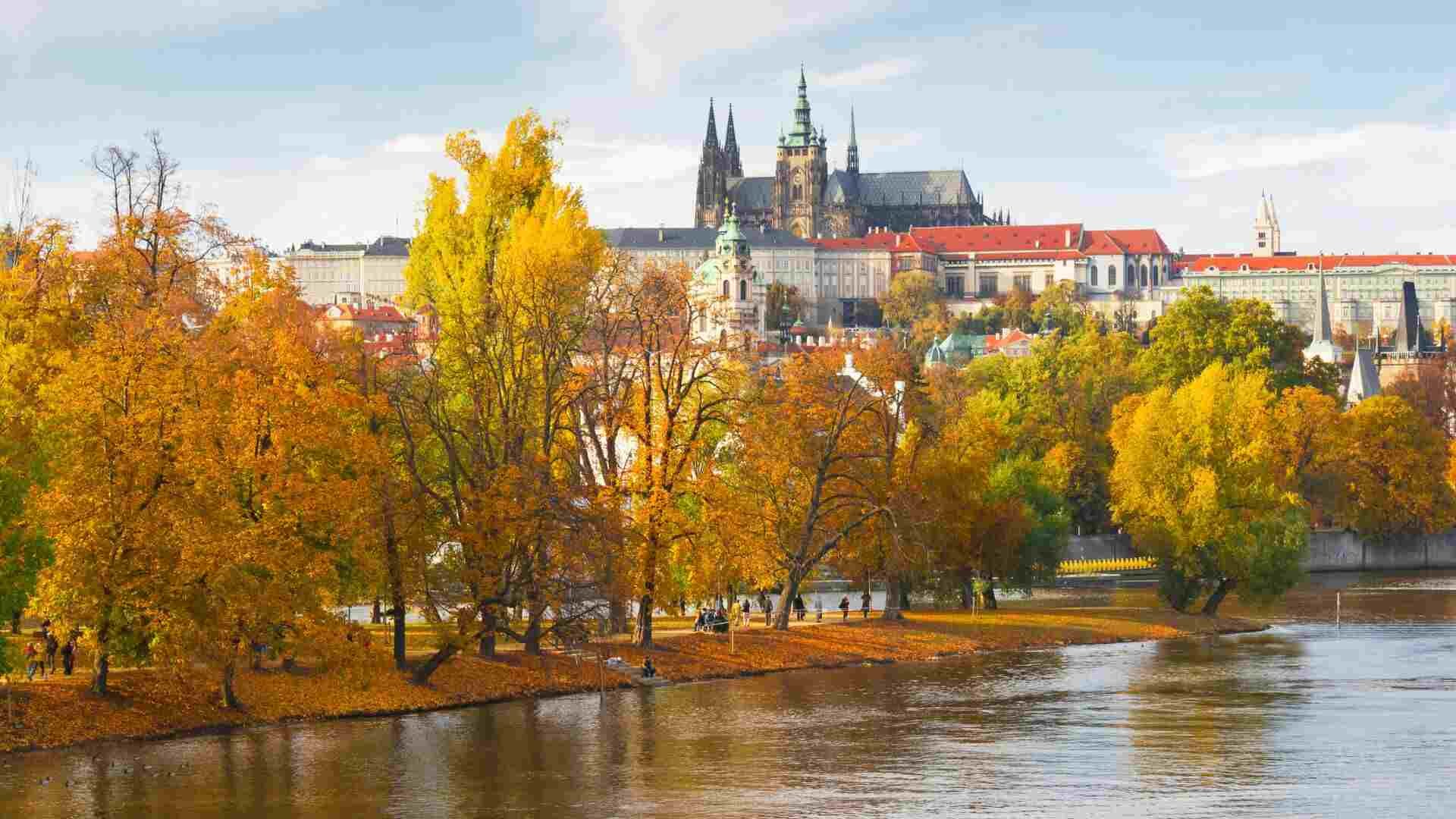 Prague cityscape during Autumn