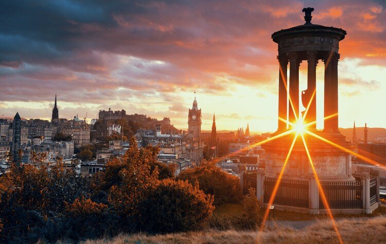 Sunset over Edinburgh skyline